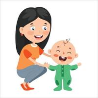 Cartoon Drawing Of A Babysitter vector