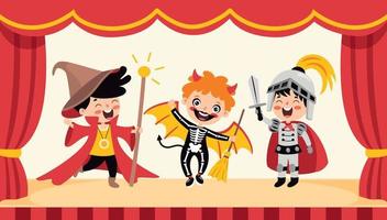 Theater Scene With Cartoon Characters vector