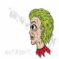 skinny man due to overdose vector