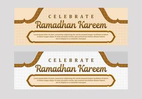 plantilla de banner de ramadan kareem de color suave vector