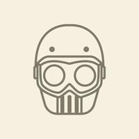 vintage hipster línea casco logo símbolo icono vector gráfico diseño ilustración