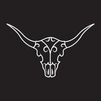 cráneo de vaca cuerno largo arte logotipo diseño vector gráfico símbolo icono signo ilustración idea creativa