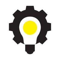 bulb lamp with egg and gear logo design vector graphic symbol icon sign illustration creative idea