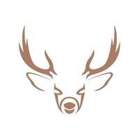 head minimalist brown deer logo design vector graphic symbol icon sign illustration creative idea