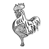 gallo sobre fondo blanco. vector