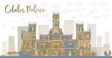 resumen cibeles palace palacio de cibeles, madrid, españa vector