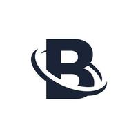 Letter B Logo Initial with Circle Shape. Swoosh Alphabet Logotype Simple and Minimalist vector