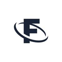 Letter F Logo Initial with Circle Shape. Swoosh Alphabet Logotype Simple and Minimalist vector