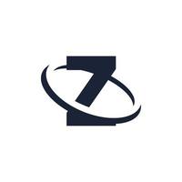 Letter Z Logo Initial with Circle Shape. Swoosh Alphabet Logotype Simple and Minimalist vector