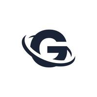 Letter G Logo Initial with Circle Shape. Swoosh Alphabet Logotype Simple and Minimalist vector