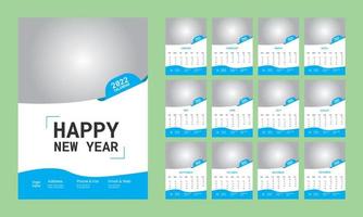 minimal best wall calendar vector with cover page