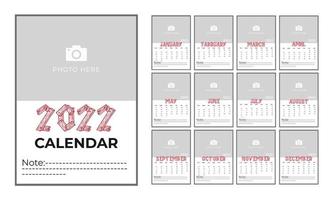 mínimo mejor vector de calendario de pared con portada