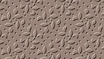 Embossed  flowers pattern, abstract 3d textured pattern . vector