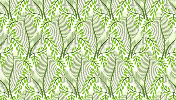 Abstract jungle palm tree leaves pattern. vector