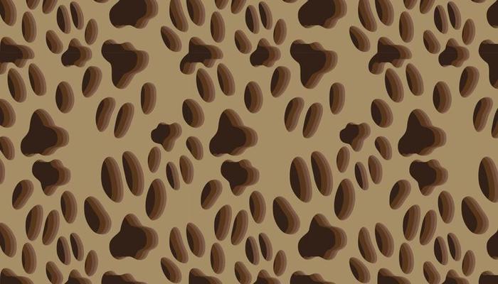 Abstract animal  footprint on brown background.