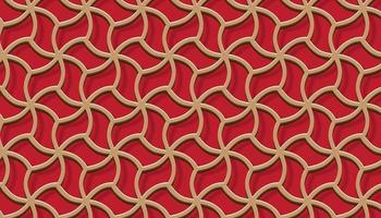 Brown window lattice on red background. vector