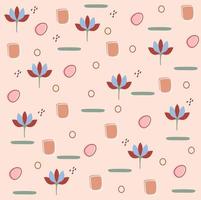 Vector flower rounded pattern with pink background, pastel colors, best for your wallpaper or backdrop