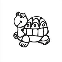 turtle drawn by ricky. Children's drawing. The image is isolated on a white background. Vector graphics