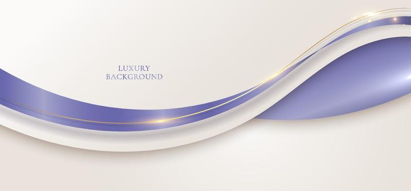 3D modern luxury template design light brown curved shapes purple ribbon