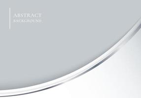 Template elegant 3D abstract white curved shape with gray line on grey background. vector