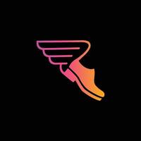 diseño de logotipo de zapatos pegasus e imagen vectorial vector