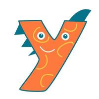 The letter Y in the form of a dinosaur. vector