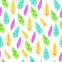 Seamless pattern with feathers of different colors. vector