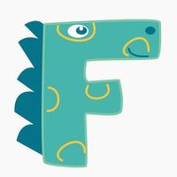 The letter F in the form of a dinosaur. vector