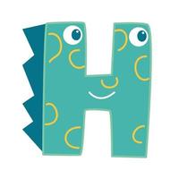 The letter H in the form of a dinosaur. vector