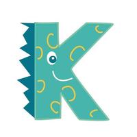 The letter K in the form of a dinosaur. vector