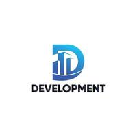 D letter logo design vector template with development