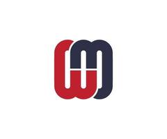 Letter WM Logo icon vector image