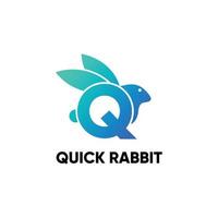 Quick Rabbit Logo and vector image