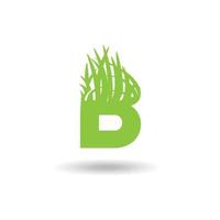 Grass cutting letter B logo vector