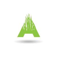 Grass cutting letter A logo vector