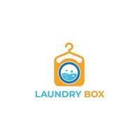 laundry box logo and vector image