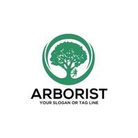 diseño de logotipo de arborista e imagen vectorial vector