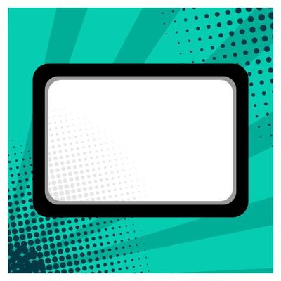 Blank board in green comic background