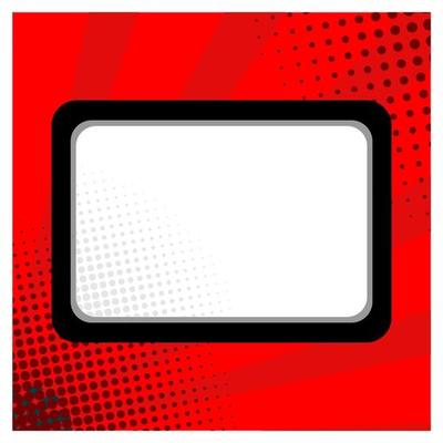 Blank board in red comic background