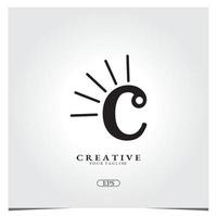 Letter C outline logo premium elegant template vector eps 10