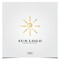 contorno sol logo premium elegante plantilla vector eps 10