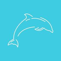 animales peces delfines línea arte simple logotipo símbolo icono vector diseño gráfico