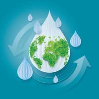 día mundial del agua, salvar agua salvar vida, flecha reciclar vector