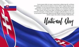 Happy National Day Slovakia. Banner, Greeting card, Flyer design. Poster Template Design vector