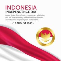 Anniversary Independence Day Indonesia. Banner, Greeting card, Flyer design. Poster Template Design vector