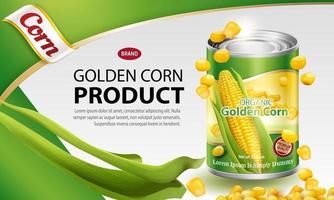 Corn product packaging labels. poster, brochure, food product design vector