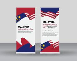 Anniversary Independence Day Malaysia. Banner, Poster Template Design vector