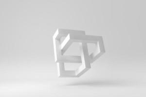 Abstract minimal modern on white background. Paper minimal concept. 3D render. photo