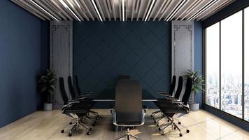 3D render modern meeting room mockup - interior design concept photo