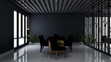 3d render maqueta de sala de reuniones moderna - diseño de interiores de oficina